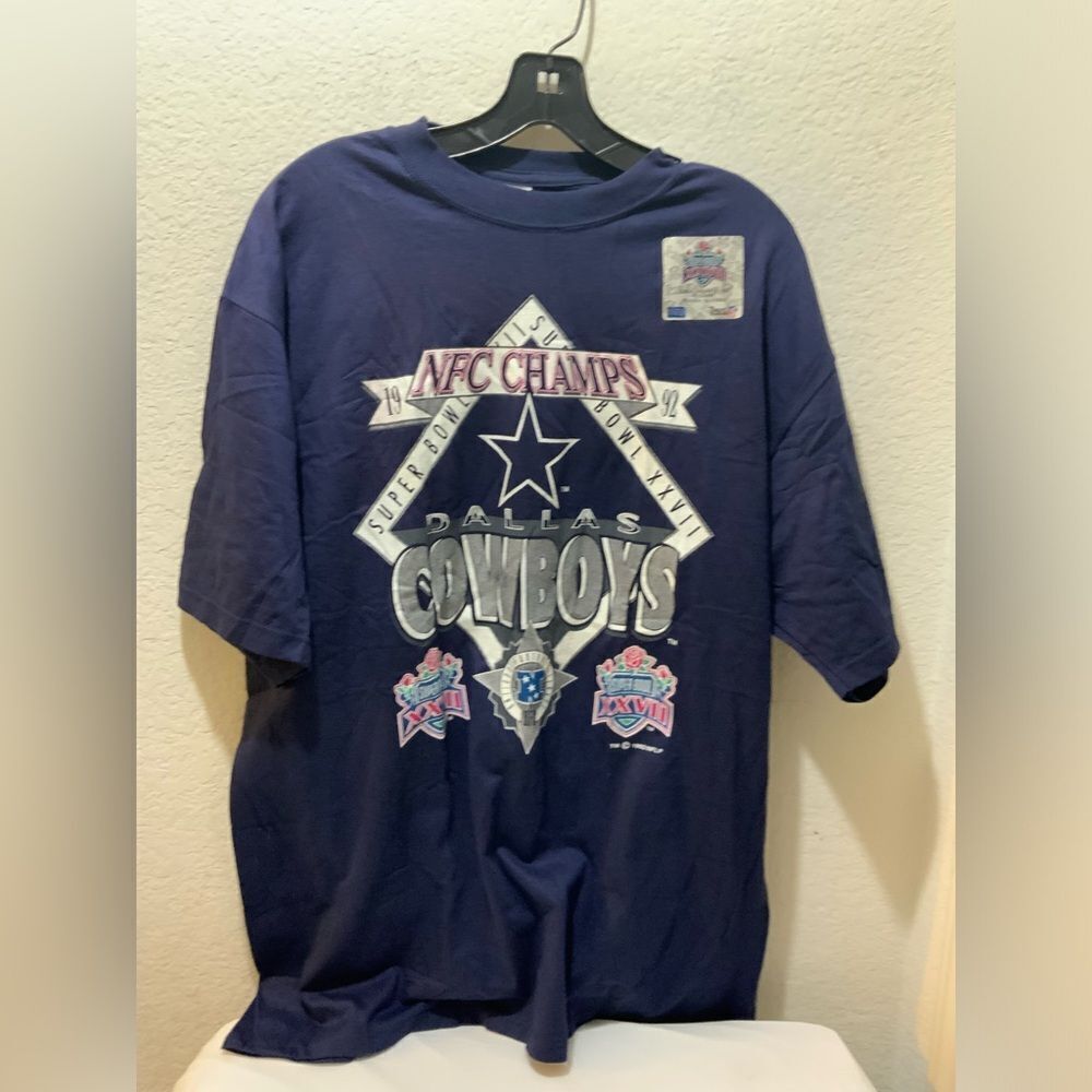 Vintage 90s Dallas Cowboys NFC Champs 1992 Football T Shirt XL Size